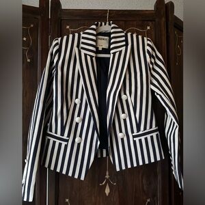 Black and white striped blazer